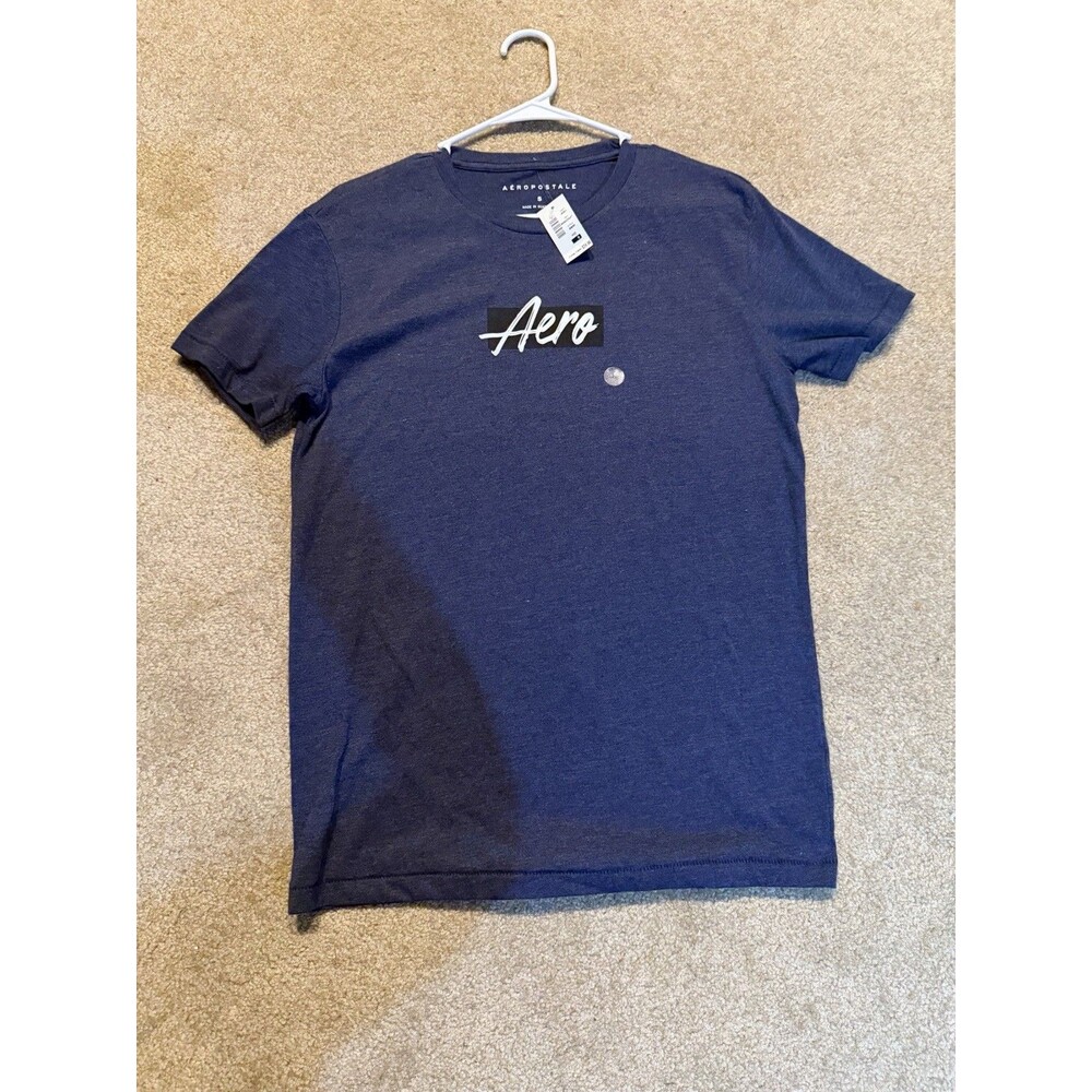 Mens Navy Blue Aeropostale Shirt W/ “Aero” Logo On Front In Size Small NWT